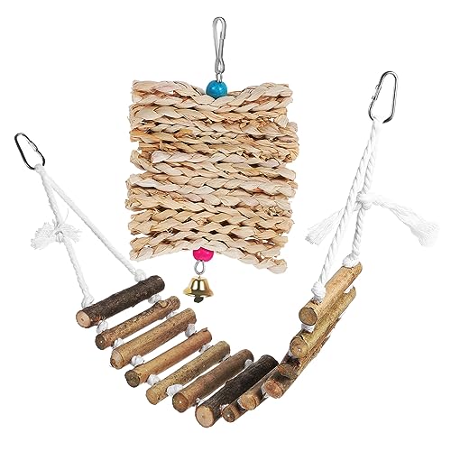FRCOLOR Vogelspielzeug Hängebrücke Mit Knabber-Elementen Aus Heu Für Wellensittiche Nymphensittiche Und Andere Kleine Bis Mittelgroße Vögel Für Käfig-zubehör Spiel Und FRCOLOR Vogelspielzeug Hängebrücke Mit Knabber-Elementen Aus Heu Für Wellensittiche Nymphensittiche Und Andere Kleine Bis Mittelgroße Vögel Für Käfig-zubehör Spiel Und von FRCOLOR