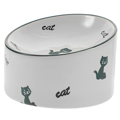 FRCOLOR Neigbarer Katzennapf aus Keramik Futterautomat für Haustiere Hundenapf pet Bowl katzenfutter schüssel Kätzchen-Feeder Hündchenschüsseln kompakter Katzennapf Futternapf am von FRCOLOR