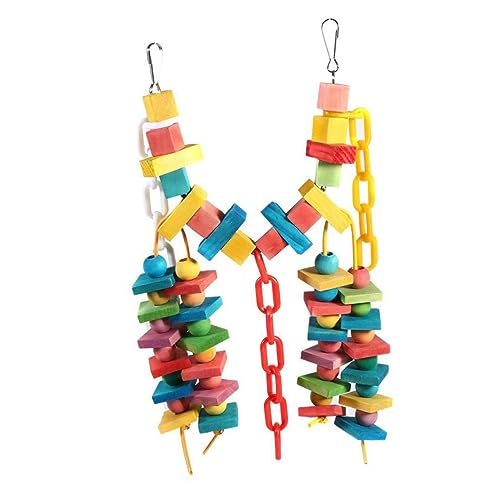FRCOLOR Große Käfig Fit Papagei Spielzeug Vogel Käfig Kauen Spielzeug Holz String Brücke Einfach Installieren Haken Mental von FRCOLOR
