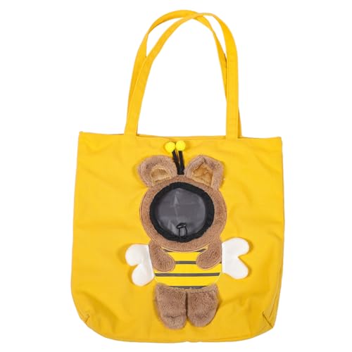 FRCOLOR Tragetasche Aus Segeltuch Mit Cartoon-Bienen- Und Katzenmotiv Für Haustiere Schultertasche Atmungsaktives Design von FRCOLOR