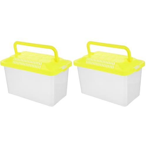 FRCOLOR Tragbare Kunststoff-Aquarium-Aquariumbox für kleine Haustiere, Hamster, Eidechsen und Fische, einfache Fütterung und Reinigung, 2 Stück FRCOLOR Tragbare Kunststoff-Aquarium-Aquariumbox für kleine Haustiere, Hamster, Eidechsen und Fische, einfache Fütterung und Reinigung, 2 Stück von FRCOLOR