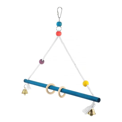 FRCOLOR Vogel Spielzeug Vogelbarsch Vogelkäfig Papageienkäfig Papageienspielzeug Vogelspielzeug Kauspielzeug Nymphensittich Käfig Spielzeug Vogelschaukel Spielstand Hölzern von FRCOLOR