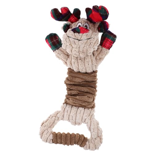 FRCOLOR Weihnachts-hundespielzeug-Set Mit Hirsch Und Weihnachtsmann Interaktives Quietschendes Kauspielzeug Aus Plüsch Für Welpen Langlebiges Spielzeug Für Hunde Im Freien von FRCOLOR