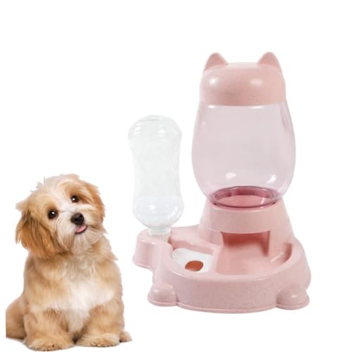 FRCOLOR Katzenfutter Spender Hundefutter Spender Wasserspender für Hunde Wasserspender für Haustiere automatisch Wasserzufuhr Werkzeug Trinkbrunnen Zubringer Rosa von FRCOLOR