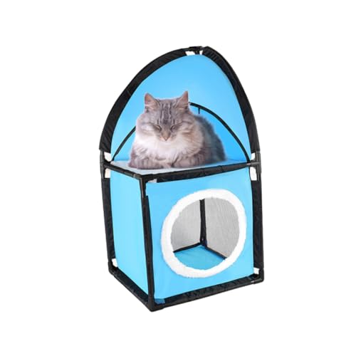 FRCOLOR Katzentunnelbett Für Den Innenbereich Hoher Kratzbaum Spielhaus Aus Oxford-Stoff Für Mehrere Katzen von FRCOLOR
