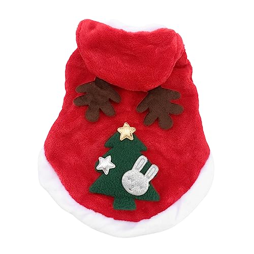 FRCOLOR Bequeme Warme Hundekleidung Flanell-haustierkleid mit Elch-Print für Weihnachten von FRCOLOR