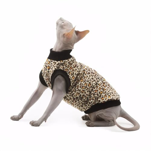 Katzenkleidung, Leoparden-Genesungsanzug und ärmelloser Pullover, Set für Kätzchen und kleine Hunde, weich, dehnbar, Rundkragen für täglichen Komfort Katzenkleidung, Leoparden-Genesungsanzug und ärmelloser Pullover, Set für Kätzchen und kleine Hunde, weich, dehnbar, Rundkragen für täglichen Komfort von FRD2Y