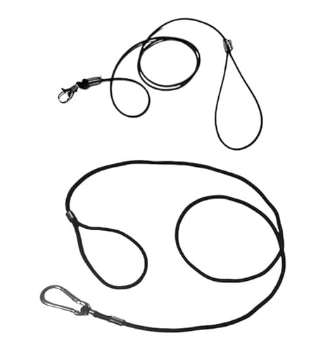 Nur 1 schwarze Leine 1 Meter Elastisches Seil 3 mm oder 4 mm mit Sicherheitskarabiner für Papageienkamm AMAZZONE ACHE, PARROCCETO AARA Kakadu Nur 1 schwarze Leine 1 Meter Elastisches Seil 3 mm oder 4 mm mit Sicherheitskarabiner für Papageienkamm AMAZZONE ACHE, PARROCCETO AARA Kakadu von FREEPARROT