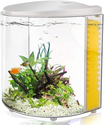 Kleines Aquarium, Betta-Fischbecken mit Filter und Licht für Quallen, Goldfische, Aquarium-Starter-Set für Zuhause, Büro, Zimmer, dekorativer Schreibtisch Kleines Aquarium, Betta-Fischbecken mit Filter und Licht für Quallen, Goldfische, Aquarium-Starter-Set für Zuhause, Büro, Zimmer, dekorativer Schreibtisch von FREESEA