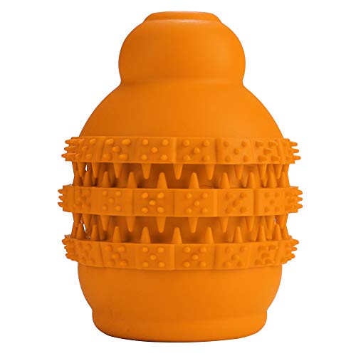 FRELEAN Gourd Shaped Dog Reward Toy | Interactive Food Distributing & Mouth Care | Bite - Strong Chew Toy for Puppies/Small Dogs | Safe Rubber, Red/Orange/Blue (Orange) von FRELEAN