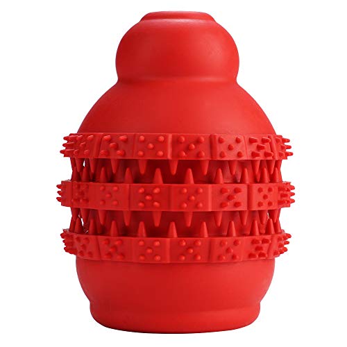 FRELEAN Gourd Shaped Dog Reward Toy | Interactive Food Distributing & Mouth Care | Bite - Strong Chew Toy for Puppies/Small Dogs | Safe Rubber, Red/Orange/Blue (Red) von FRELEAN