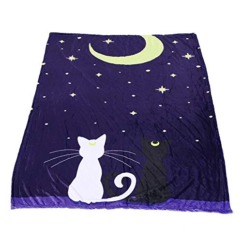 FRELEAN Pet Blanket for Dogs & Cats | Soft Flannel Warm Temperature Mat | Reversible Cat Pattern Design | Machine Washable for Couch/Bed/Car | 4 Dimensions (120x60cm to 150x200cm) (150 * 80cm) von FRELEAN