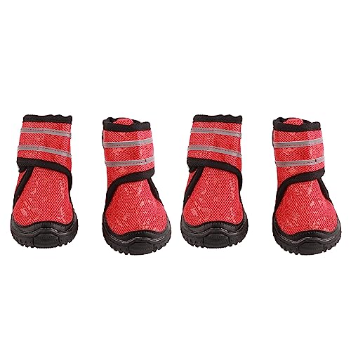FRELEAN Slip - Proof Dog Boots | Adjustable Reflective Pet Shoes for Small/Medium/Large Dogs | Breathable Mesh & Slip - Proof Rubber Sole (60 Yards) von FRELEAN