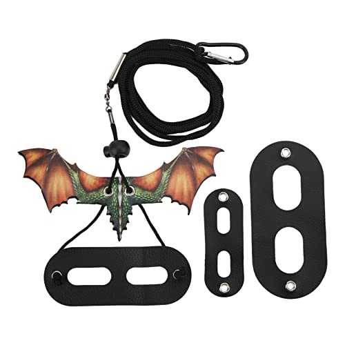 Leine und Geschirr für Bartdrachen, weich, verstellbar, Reptilienleine für Eidechsen, Hamster, kleine Haustiere, Dinosaurier-Design mit sicherer Schnalle, 180 cm Nylon- und Lederband, Orange von FRELEAN