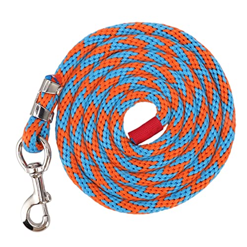 Nylon-Pferdeführungsseil, glatt und trotzig für Pferde/Vieh/Haustiere, verdickter Haken aus Legierung und 3,5 m stabiles Seil (Blau-Orange) von FRELEAN