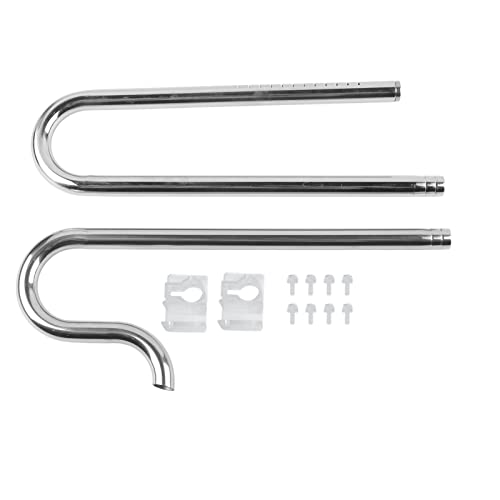 Stainless Steel Aquarium Pipe | 304 Rustproof Inflow Outflow Skimmer | Oil Film Remover for Fish Tank / Planted Aquarium | 12 / 16mm & 16 / 22mm with Fixed Brackets (No oil removal film 16/22mm) von FRELEAN