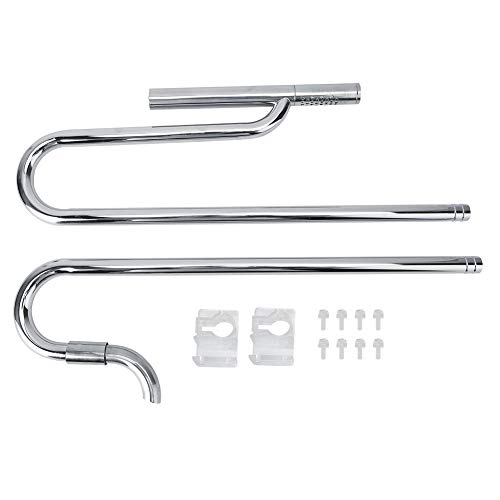 Stainless Steel Aquarium Pipe | 304 Rustproof Inflow Outflow Skimmer | Oil Film Remover for Fish Tank / Planted Aquarium | 12 / 16mm & 16 / 22mm with Fixed Brackets (With oil removal film 16/22mm) von FRELEAN