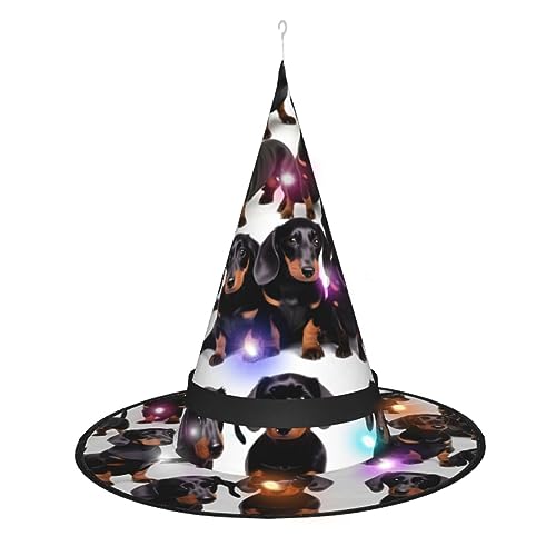 Magisches Halloween-Kostüm für Hunde, Dackel-Weiner, mit LED-Lichtern, bequeme Oxford-Stoff-Konstruktion Magisches Halloween-Kostüm für Hunde, Dackel-Weiner, mit LED-Lichtern, bequeme Oxford-Stoff-Konstruktion von FRESQA