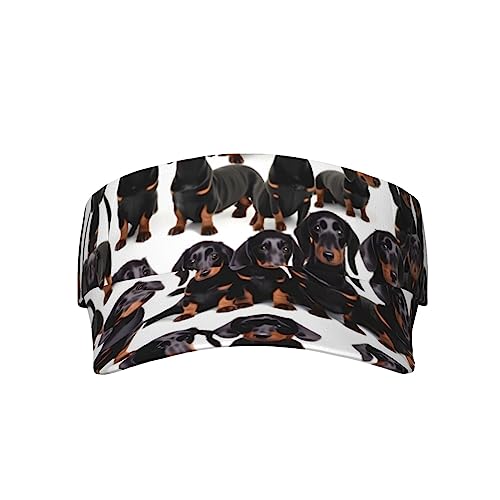 Sonnenblende mit langen Ohren, französische Bulldogge, Outdoor-Sport, Sonnenblende, Polyester-Twill, verstellbare Sonnenkappen für Männer und Frauen, Dackel, Hund, Einheitsgröße von FRESQA