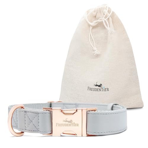 FREUDENTIER Hundehalsband aus veganem Leder - Handmade in Holland - Hundehalsband große Hunde & mittelgroße Hunde - Halsband verstellbar, robust & super komfortabel zu tragen von FREUDENTIER