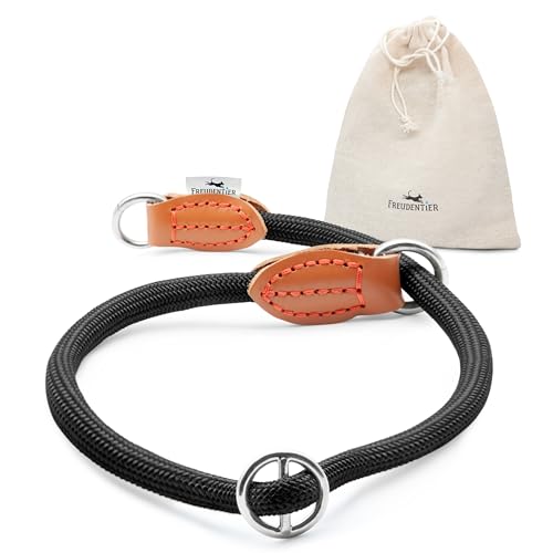 FREUDENTIER Zugstopp Halsband Hunde - Retriever Halsband - Hundehalsband Zugstopp für kleine, mittelgroße & große Hunde (Schwarz, M/L) von FREUDENTIER