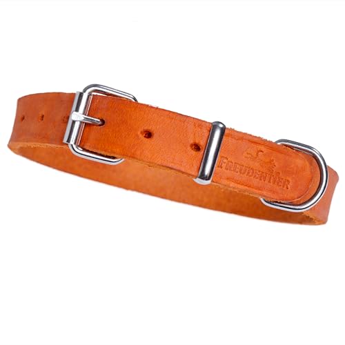 hundehalsband Fettleder (Sunset Orange, 25,5-31cm) von FREUDENTIER
