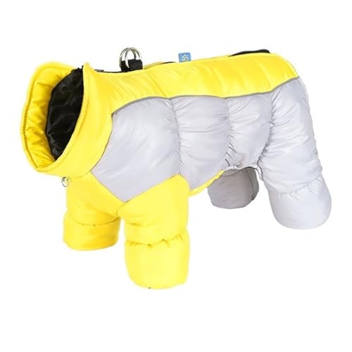 FREVEX Winterjacken & wintermäntel für Hunde, Winter Warme Jacke Winddichte, Hundejacke Outfit für kleine mittelgroße Hunde, Warme(Yellow,XL) von FREVEX