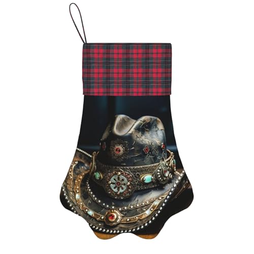 Personalisierter Hunde-Weihnachtsstrumpf mit Aufhängeband – Vintage und warme Urlaubsdekoration American West Rodeo Hut Personalisierter Hunde-Weihnachtsstrumpf mit Aufhängeband – Vintage und warme Urlaubsdekoration American West Rodeo Hut von FRGMNT