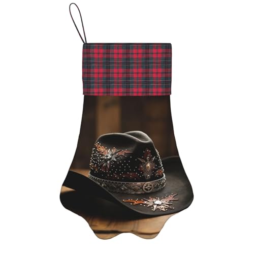 Personalisierter Hunde-Weihnachtsstrumpf mit Aufhängeband – Vintage und warme Urlaubsdekoration American West Rodeo Hut Personalisierter Hunde-Weihnachtsstrumpf mit Aufhängeband – Vintage und warme Urlaubsdekoration American West Rodeo Hut von FRGMNT