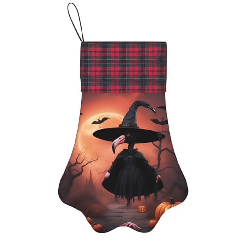 Personalisierter Hunde-Weihnachtsstrumpf mit Aufhängeband – Vintage und warme Urlaubsdekoration Halloween Flamingo Hexenhut Personalisierter Hunde-Weihnachtsstrumpf mit Aufhängeband – Vintage und warme Urlaubsdekoration Halloween Flamingo Hexenhut von FRGMNT