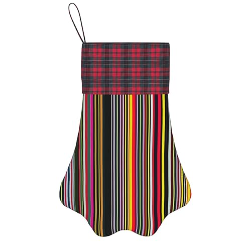 Personalisierter Hunde-Weihnachtsstrumpf mit Aufhängeband - Vintage und warme Urlaubsdekoration farbige Streifen vertikal Personalisierter Hunde-Weihnachtsstrumpf mit Aufhängeband - Vintage und warme Urlaubsdekoration farbige Streifen vertikal von FRGMNT