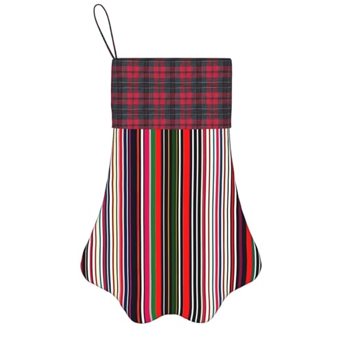 Personalisierter Hunde-Weihnachtsstrumpf mit Aufhängeband - Vintage und warme Urlaubsdekoration farbige Streifen vertikal Personalisierter Hunde-Weihnachtsstrumpf mit Aufhängeband - Vintage und warme Urlaubsdekoration farbige Streifen vertikal von FRGMNT