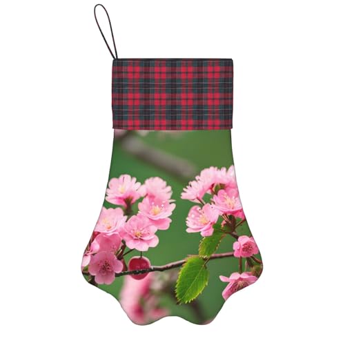 Personalisierter Hunde-Weihnachtsstrumpf mit Aufhängeband – Vintage und warme Urlaubsdekoration rosa Kirschblüten Personalisierter Hunde-Weihnachtsstrumpf mit Aufhängeband – Vintage und warme Urlaubsdekoration rosa Kirschblüten von FRGMNT