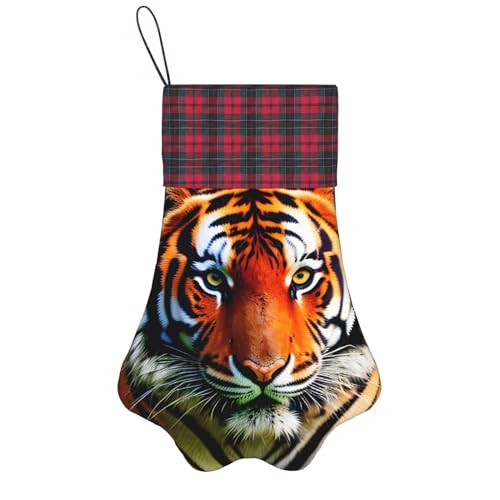 Personalisierter Hunde-Weihnachtsstrumpf mit Aufhängegurt – Vintage und warme Urlaubsdekoration Tigerstreifen orangefarbenes Muster Personalisierter Hunde-Weihnachtsstrumpf mit Aufhängegurt – Vintage und warme Urlaubsdekoration Tigerstreifen orangefarbenes Muster von FRGMNT