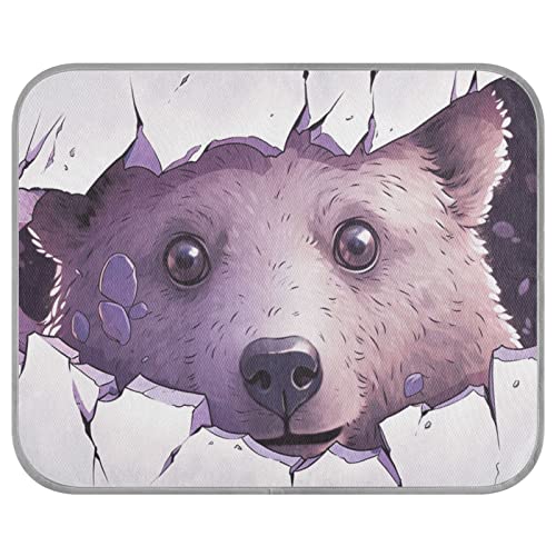 FRODOTGV A Bear Behind A Broken Purple Wall Cool Bed Mats Summer Washable Pet Cool Blanket Zwinger Animals Cooling Sleeping Pad Ice Cool Pads, Medium von FRODOTGV