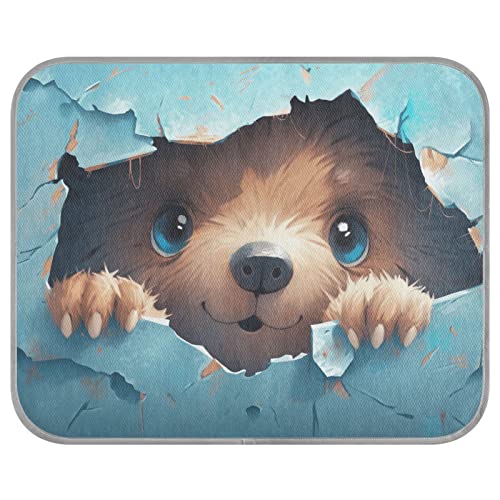 FRODOTGV Bear Behind The Blue Broken Wall Ice Cool Pads Summer Reusable Cooling Mat Zwinger Dogs Cooling Sleeping Pad Dog Crate Pad, Small FRODOTGV Bear Behind The Blue Broken Wall Ice Cool Pads Summer Reusable Cooling Mat Zwinger Dogs Cooling Sleeping Pad Dog Crate Pad, Small von FRODOTGV