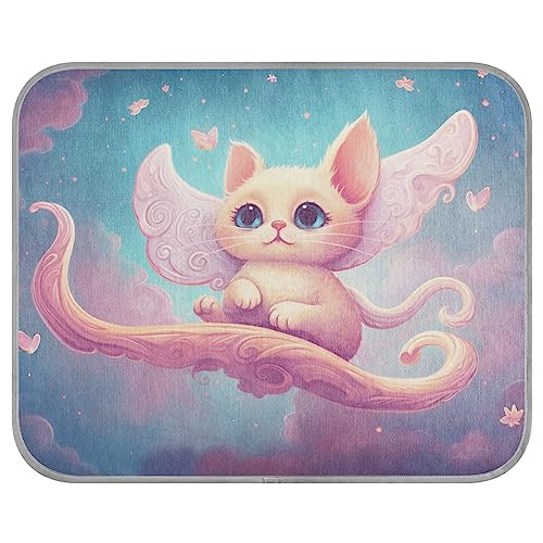 FRODOTGV Bunte verträumte, schwimmende Katzen-Illustration, Kühlmatte für Katzen, Zwinger, Haustiere, kühlende Sommer-Isomatte, atmungsaktive Haustier-kühle Decke, Größe M FRODOTGV Bunte verträumte, schwimmende Katzen-Illustration, Kühlmatte für Katzen, Zwinger, Haustiere, kühlende Sommer-Isomatte, atmungsaktive Haustier-kühle Decke, Größe M von FRODOTGV