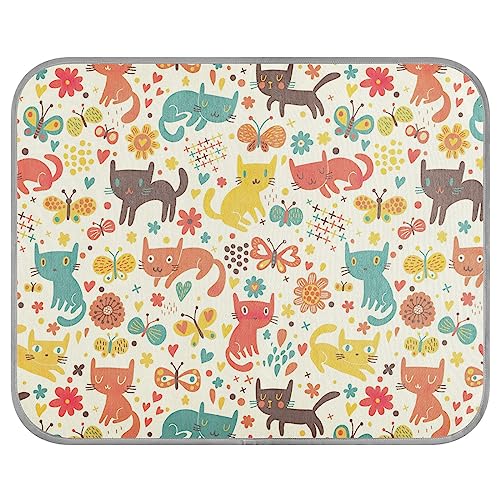 FRODOTGV Cartoon-Muster, niedliche Catsny-Katzen, coole Bettmatten für Hunde/Katzen, Hundekäfig-Pad, wiederverwendbar, Haustierhütten, kühlende Decke, eiskühlende Pads, Größe M FRODOTGV Cartoon-Muster, niedliche Catsny-Katzen, coole Bettmatten für Hunde/Katzen, Hundekäfig-Pad, wiederverwendbar, Haustierhütten, kühlende Decke, eiskühlende Pads, Größe M von FRODOTGV