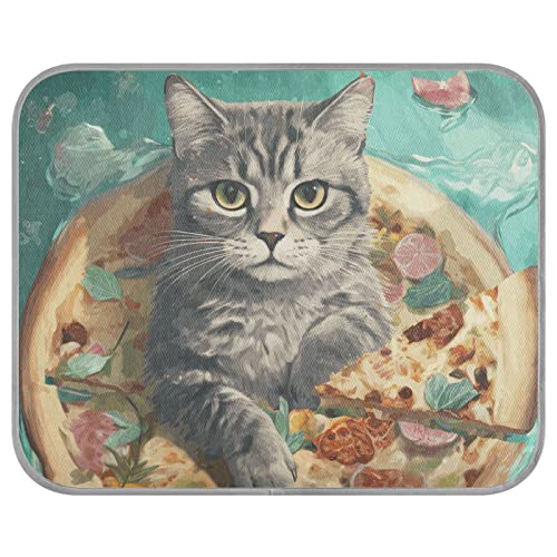 FRODOTGV Cat on Pizza Ice Cool Pads für Hunde/Katzen, kühlende Isomatte, waschbare Hundehütten, Kühlmatte, Hundekäfig-Pad, klein von FRODOTGV