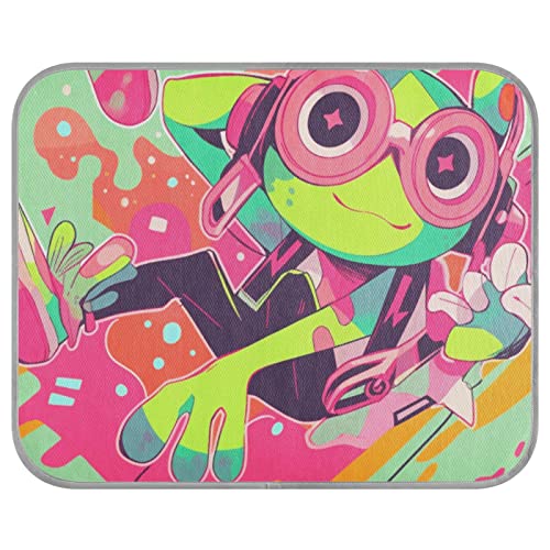 FRODOTGV Cool Dancing Frog on Green Background Pet Cool Blanket Breathable Cool Bed Mats Summer Ice Cool Pads for Kennels Cats Pets Dogs,Small von FRODOTGV