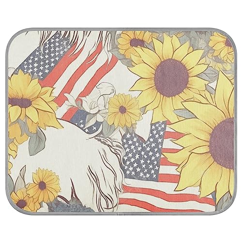 FRODOTGV Creative Sunflower American Flag and Unicorn Ice Cool Pads for Kennels, Animals, Pets, Summer Cooling Mat Reusable Dog Crate Pad, Medium von FRODOTGV