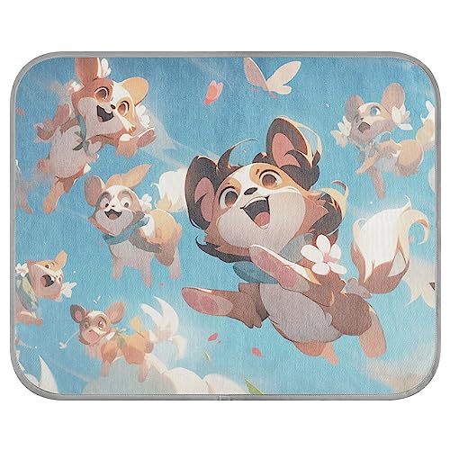 FRODOTGV Cute Happy Puppies Playing Cool Bed Mats for Dogs/Cats, Cooling Sleeping Pad Breathable Animals Pets Ice Cool Pads Pet Cool Blanket,Medium von FRODOTGV