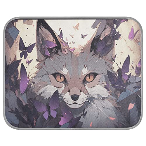 FRODOTGV Ferocious Fox and Butterfly Behind Broken Wall Ice Cool Pads for Dogs/Cats, Dog Crate Pad Washable Dogs Cats Cool Bed Mats Pet Cool Blanket,Medium von FRODOTGV