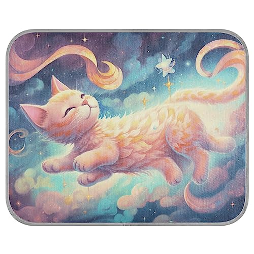 FRODOTGV Flying Cute Cat Ice Cool Pads für Tiere, Katzen, Haustiere, kühlende Sommer-Isomatte, waschbare Kühlmatte, Größe M FRODOTGV Flying Cute Cat Ice Cool Pads für Tiere, Katzen, Haustiere, kühlende Sommer-Isomatte, waschbare Kühlmatte, Größe M von FRODOTGV