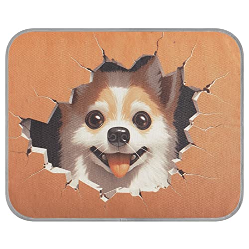 FRODOTGV Gelbe süße Welpe hinter orangefarbenem Papier Haustier coole Decke für Hunde/Katzen, eiskühlende Pads, waschbare Zwinger, Katzen, Hundekäfig-Pad, coole Bettmatten, Größe M FRODOTGV Gelbe süße Welpe hinter orangefarbenem Papier Haustier coole Decke für Hunde/Katzen, eiskühlende Pads, waschbare Zwinger, Katzen, Hundekäfig-Pad, coole Bettmatten, Größe M von FRODOTGV