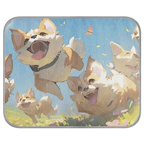 FRODOTGV Happy Puppy Flying on Colorful Background Ice Cool Pads for Cats, Zwingers, Animals, Summer Cooling Sleeping Pad Reusable Dog Crate Pad, Medium von FRODOTGV