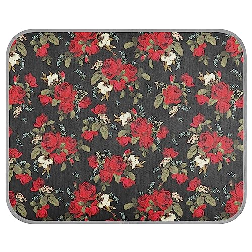 FRODOTGV Hundebox mit Blumenmuster, rote Rosen, für Haustiere, Katzen, Sommer-Eiskühlkissen, waschbar, Größe S FRODOTGV Hundebox mit Blumenmuster, rote Rosen, für Haustiere, Katzen, Sommer-Eiskühlkissen, waschbar, Größe S von FRODOTGV