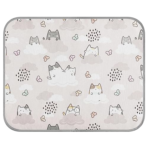 FRODOTGV Kawaii Cute Cats in The Sky Pet Cool Blanket for Dogs/Cats, Dog Crate Pad Reusable Cats Pets Cooling Sleeping Pad Ice Cool Pads, Small von FRODOTGV