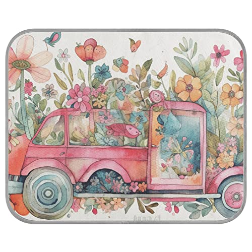 FRODOTGV Kühlende Isomatte für Haustiere, Motiv: Frühlingsschmetterling und bunte Blumen, Rosa, wiederverwendbar, für Haustiere, Katzen, Zwinger, Tiere, klein von FRODOTGV
