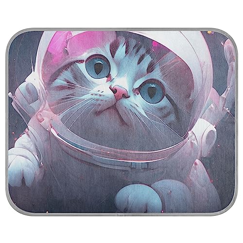 FRODOTGV Kühlmatte für Hunde/Katzen, Motiv: niedliches Kätzchen, Astronaut, Rosa, kühlende Isomatte, atmungsaktiv, Tierhütten, Hundekäfig-Pad, Eiskühlkissen, Größe M von FRODOTGV